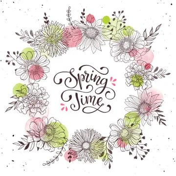 Spring time greeting card Stock Illustration
