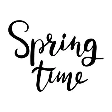 Spring time. Hand lettering, typographic element. Design for T-shirts, bags p Stock Illustration