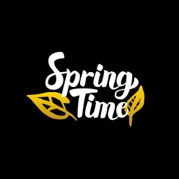 Spring Time Handwritten Calligraphy Stock Illustration
