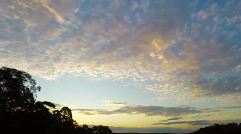 Spring Time Lapse Sunset Over River Valleys Australia  Stock Footage 67445291