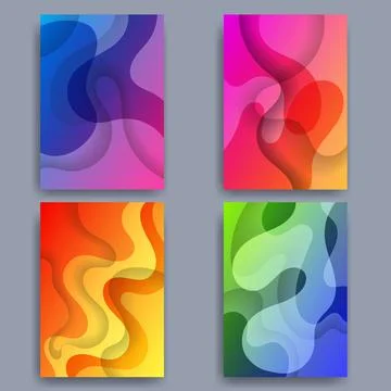 Spring time liquid wave poster background template Stock Illustration