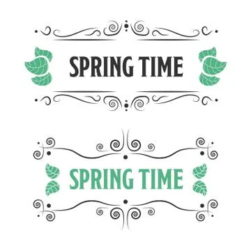 Spring time sign on a white backgorund Stock Illustration