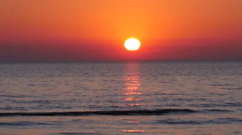 Spring time sunset at the Baltic sea shore time lapse Stock Footage 48118073