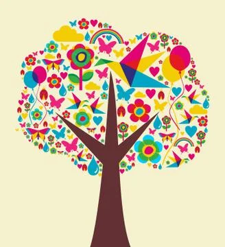 Spring time tree background Stock Illustration