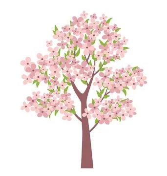 Spring time tree with flowers Illustrazione stock