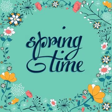 Spring time vintage flower background Stock Illustration