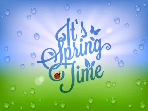 Spring Time Vintage Lettering Background. Stock Illustration