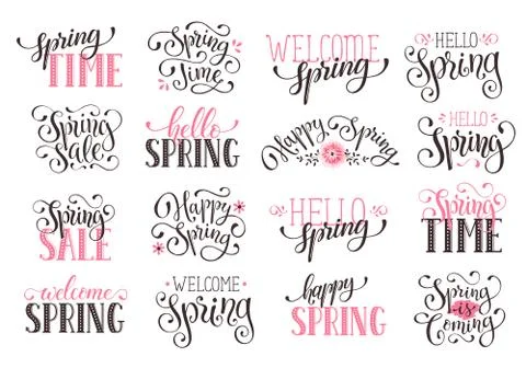 Spring time wording Stock Illustration