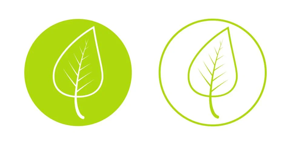 Spring time of the year icon, young growing green leaf vector spring logo sign Stock Illustration