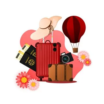 Spring travel illustration vector Stockillustratie