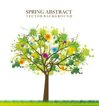 Spring tree abstract over white background. vector illustration Illustrazione stock