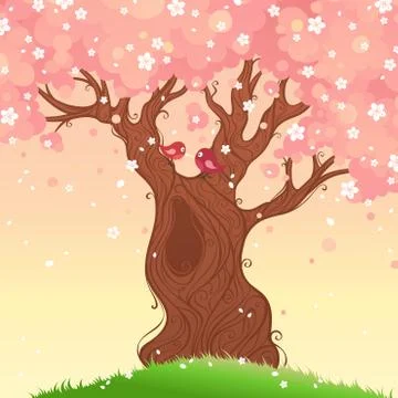 Spring tree background. Illustrazione stock