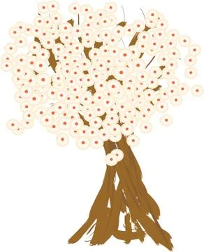 Spring tree in the blossom Stock Illustration