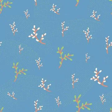 Spring tree branches seamless vector patten Stock Illustration