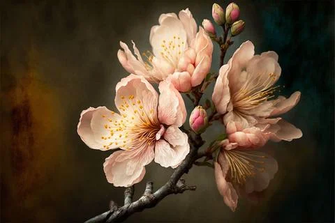 Spring tree with pink flowers Stock Illustration