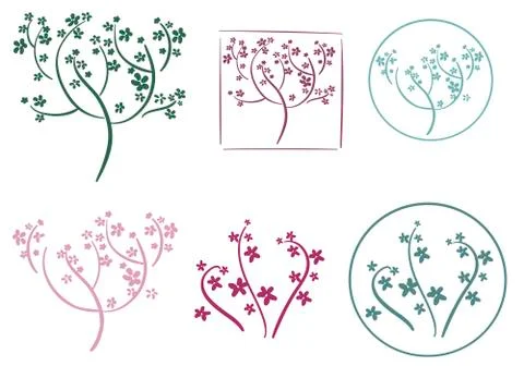 Spring trees colors Stock Illustration