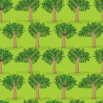 Spring trees pattern Illustrazione stock