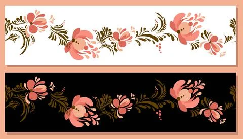 Spring trend pattern. Seamless border for printing on fabric and textile desi 스톡 일러스트