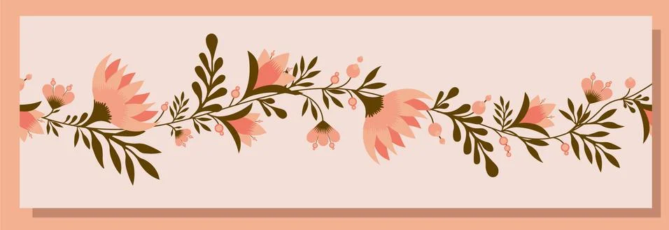 Spring trend pattern. Seamless border for printing on fabric and textile desi Illustrazione stock