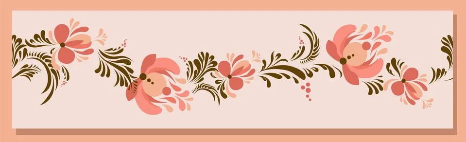 Spring trend pattern. Seamless border for printing on fabric and textile desi Stock Illustration