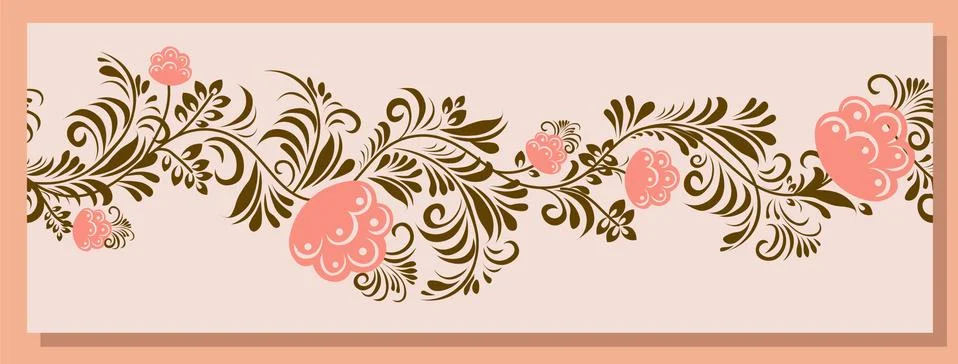 Spring trend pattern. Seamless border for printing on fabric and textile desi Stock Illustration