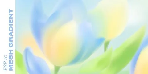 Spring tulip flowers bloom in soft pastel colors against Ilustração Stock