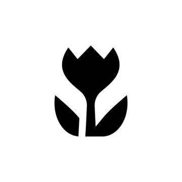 Spring Tulip, Garden Flower Solid Flat Vector Icon Isolated on White Backgrou 스톡 일러스트
