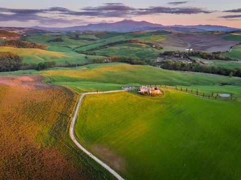 Spring in Tuscany fields Stock Photos
