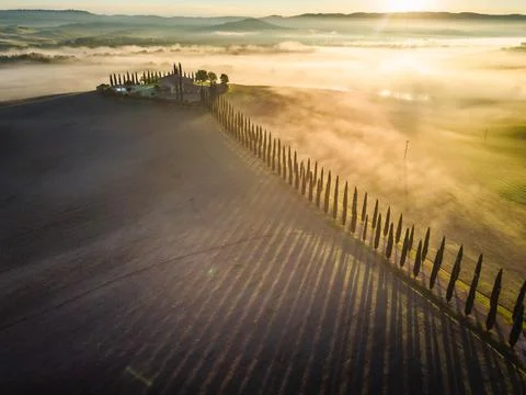 Spring in Tuscany fields Stock Photos