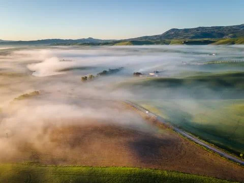 Spring in Tuscany fields Stock Photos