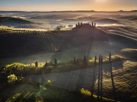 Spring in Tuscany fields Stock-Fotos