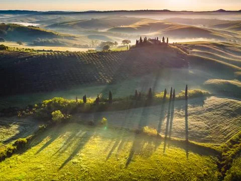 Spring in Tuscany fields Stock Photos