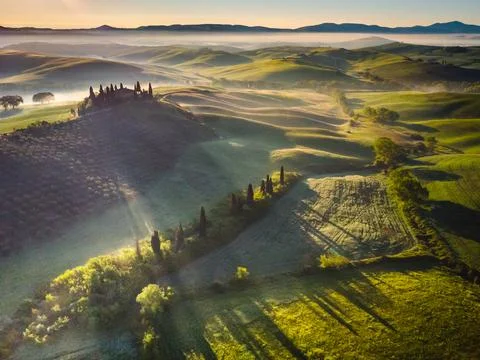 Spring in Tuscany fields Stock Photos