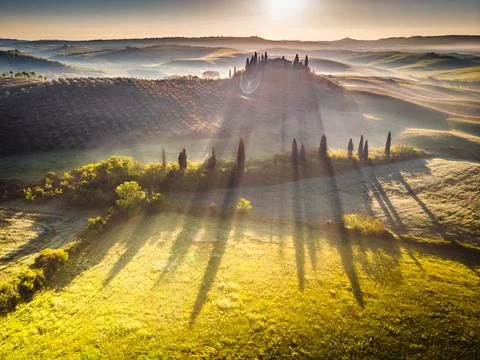 Spring in Tuscany fields Stock Photos