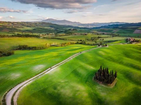 Spring in Tuscany fields Stock-Fotos
