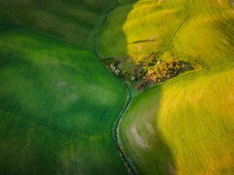 Spring in Tuscany fields Stock-Fotos