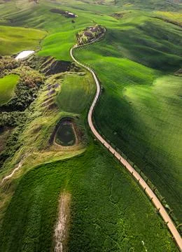 Spring in Tuscany fields Stock-Fotos