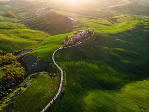Spring in Tuscany fields Stock-Fotos
