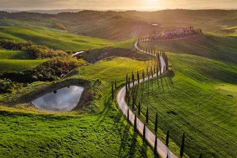 Spring in Tuscany fields Foto stock
