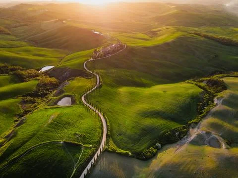 Spring in Tuscany fields Stock-Fotos