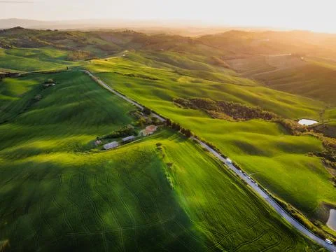 Spring in Tuscany fields Stock Photos