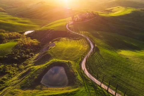 Spring in Tuscany fields Stock Photos