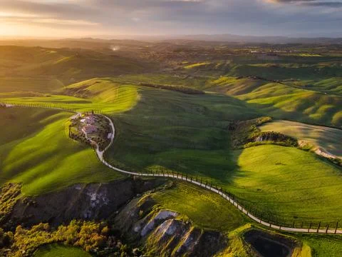 Spring in Tuscany fields Stock Photos