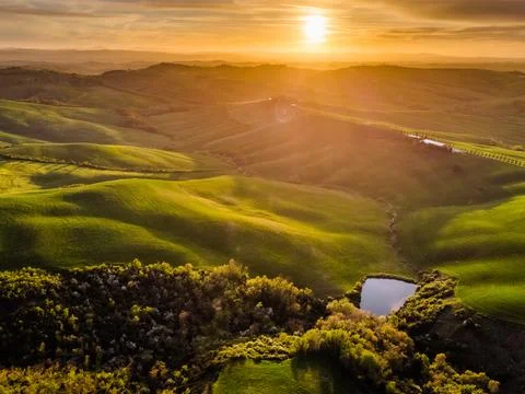 Spring in Tuscany fields Stock-Fotos