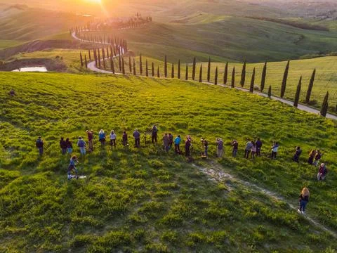 Spring in Tuscany fields Stock-Fotos