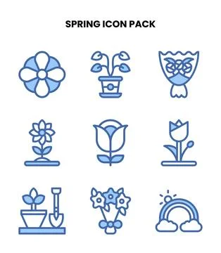 Spring Two Colour Design Icons Pack イラスト素材