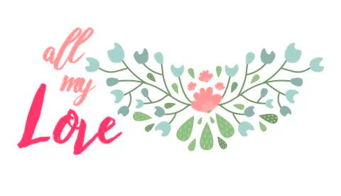 Spring typographic flower badge design vector illustration Stock-Illustration