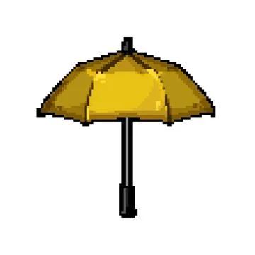 Spring umbrella rain pixel art vector illustration Illustration