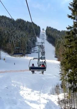 Spring vacation at a ski resort. Foto stock