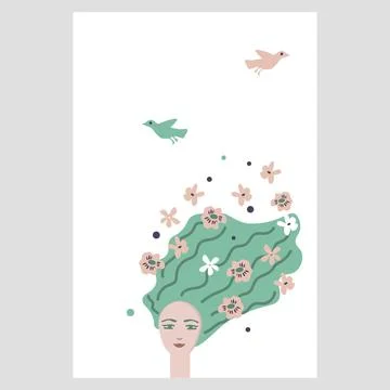 Spring vector card Stock Illustration